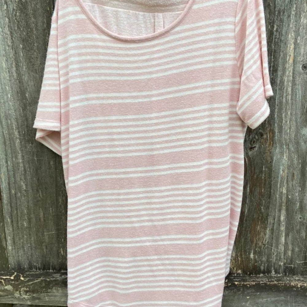 Basic Editions Pink and White Sweat Set Medium